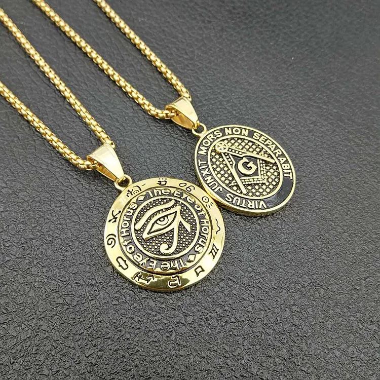 Fashion Men Masonic AG / Horus Eye Retro Jewelry Titanium Steel Color Protection Pendant
Fashion Men Masonic AG / Horus Eye Retro Jewelry Titanium Steel Color Protection Pendant