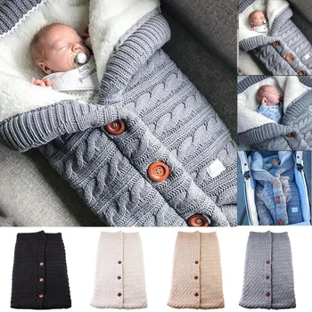 Winter Warm Baby Blankets Button Knitted Crochet Sweater Thick Warm Baby Stroller Swaddle Wrap Newborn Sleeping Cover Bag
Winter Warm Baby Blankets Button Knitted Crochet Sweater Thick Warm Baby Stroller Swaddle Wrap Newborn Sleeping Cover Bag