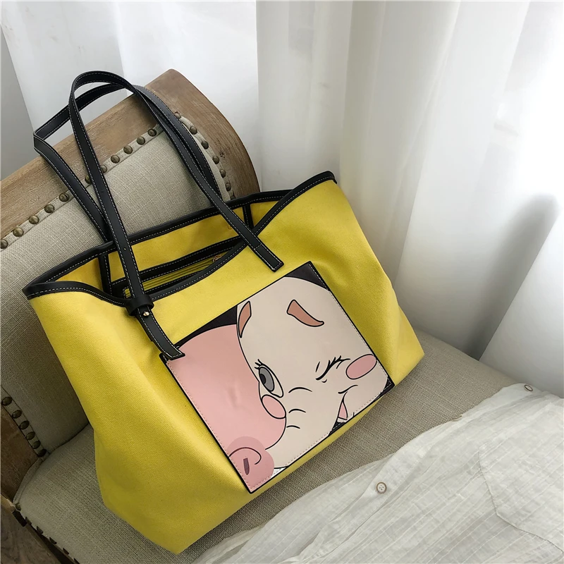 Burminsa Summer Big Cartoon Printing Canvas Shoulder Bags Kpop Women Tote Bags Causal Cute Girl Handbags 2019 Yellow White Black
Burminsa Summer Big Cartoon Printing Canvas Shoulder Bags Kpop Women Tote Bags Causal Cute Girl Handbags 2019 Yellow White Black
