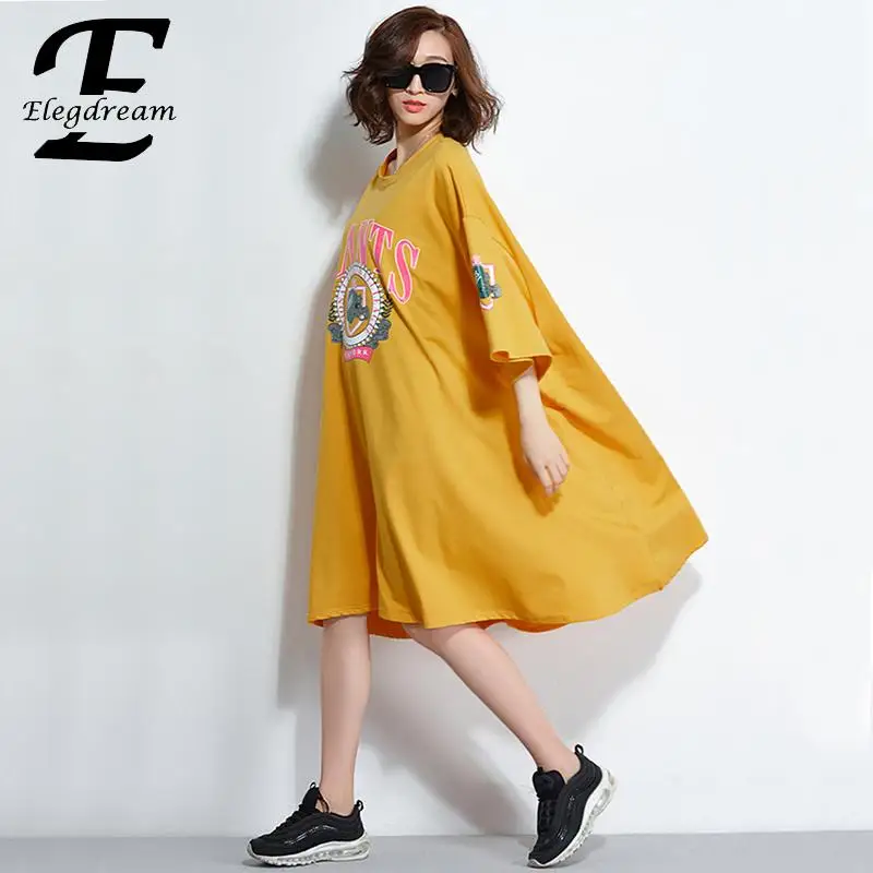 Elegdream Brand Oversized Plus Size Women Fashion Print T-Shirt Ladies Cotton Tops Tee Shirt Casual Loose Tunic Vestidios Blusas
Elegdream Brand Oversized Plus Size Women Fashion Print T-Shirt Ladies Cotton Tops Tee Shirt Casual Loose Tunic Vestidios Blusas