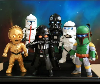 6pcs Classic Sci-Fi Film Star Vader C-3PO Storm Trooper Fett With Light 9.5CM Figure Toys New Box
6pcs Classic Sci-Fi Film Star Vader C-3PO Storm Trooper Fett With Light 9.5CM Figure Toys New Box