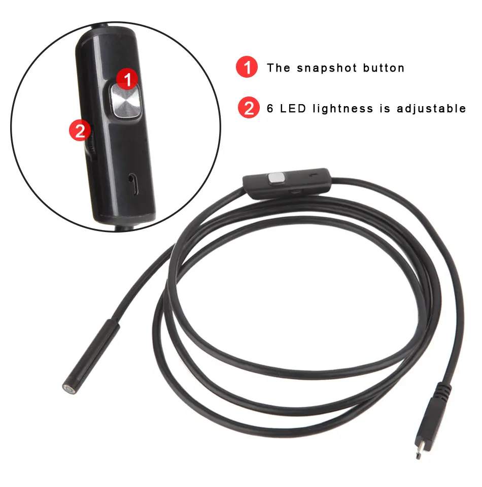 1M 1.5M 2M 3.5M 5M Universal Endoscope 720P Waterproof 6LED Portable Inspection Borescope Camera For Android Mobile Phone 10