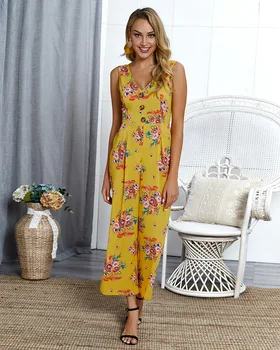 2019 spring and summer new products, sexy fashion V-collar jumpsuit, printed jumpsuit bohemia, casual broad-legged jumpsuit wome
2019 spring and summer new products, sexy fashion V-collar jumpsuit, printed jumpsuit bohemia, casual broad-legged jumpsuit wome
