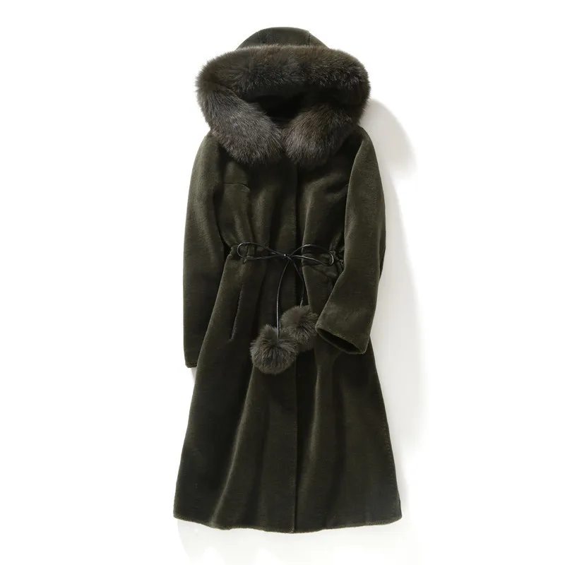 Winter Autumn Fur Coat Female Sheep Shearing Overcoat Fox Fur Collar Long Sleeve Hooded Wool Jacket Women Plus Size Women Coats
Winter Autumn Fur Coat Female Sheep Shearing Overcoat Fox Fur Collar Long Sleeve Hooded Wool Jacket Women Plus Size Women Coats