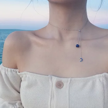 925 Sterling Silver Blue Moon Pendant Necklaces for Women Adjustable Choker Necklace Fashion Minimalist Tassel Femme Jewelry
925 Sterling Silver Blue Moon Pendant Necklaces for Women Adjustable Choker Necklace Fashion Minimalist Tassel Femme Jewelry