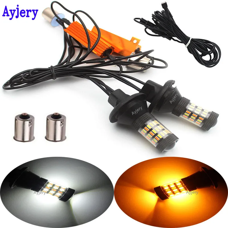 Светодиодные лампы AYJERY для дневных ходовых огней 2 шт. 1156 BAU15S 4014 60 светодиодов |