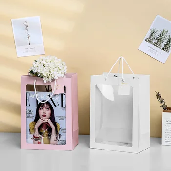 Visiable Paper Gift Bag With Clear Window For Gift Toy Cloth Accessories Packing Ins Creative Bags
Visiable Paper Gift Bag With Clear Window For Gift Toy Cloth Accessories Packing Ins Creative Bags
