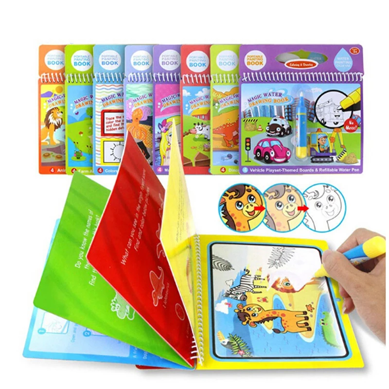 1Set Magic Water Drawing Book Birthday Gift Montessori Coloring Book Doodle & Magic Pen Painting Drawing Board For Kids Toys
1Set Magic Water Drawing Book Birthday Gift Montessori Coloring Book Doodle & Magic Pen Painting Drawing Board For Kids Toys