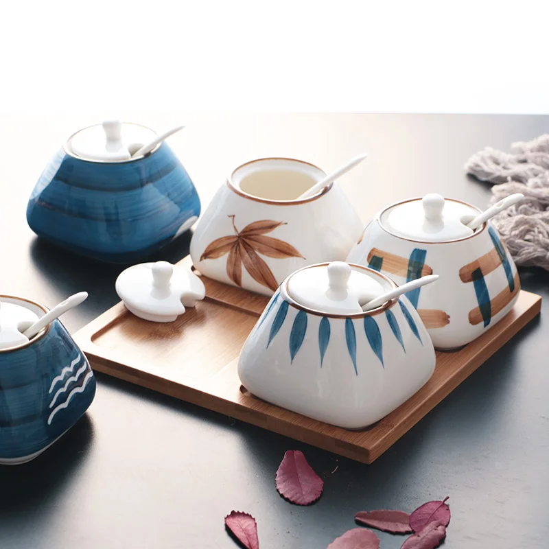 Japanese Creative Kitchen Storage Jars 300ML Spices Cans Set Ceramic Household Oil Salt Cans Seasoning Pot Cans Container
Japanese Creative Kitchen Storage Jars 300ML Spices Cans Set Ceramic Household Oil Salt Cans Seasoning Pot Cans Container