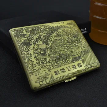 Pure Copper Cigarette Case Retro Fashion Carving Light Weight Automatic Ultra-thin Can Hold 9 Cigarettes.
Pure Copper Cigarette Case Retro Fashion Carving Light Weight Automatic Ultra-thin Can Hold 9 Cigarettes.