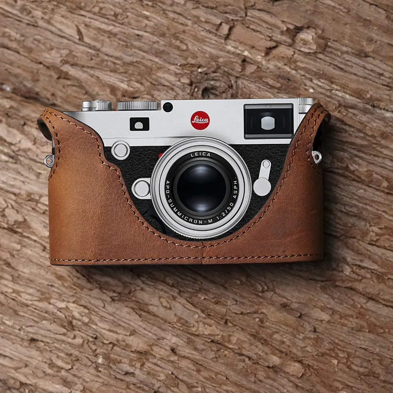 Чехол для камеры LEICA M10 из натуральной кожи ручной работы с изображением Mr.Stone