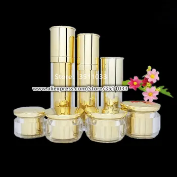 10pcs Empty Gold Elegant Acrylic Lotion Pump Bottle 30ml 50ml Arcylic Facial Cream Container Plastic Gold Cream Jar 20g 30g 50g
10pcs Empty Gold Elegant Acrylic Lotion Pump Bottle 30ml 50ml Arcylic Facial Cream Container Plastic Gold Cream Jar 20g 30g 50g