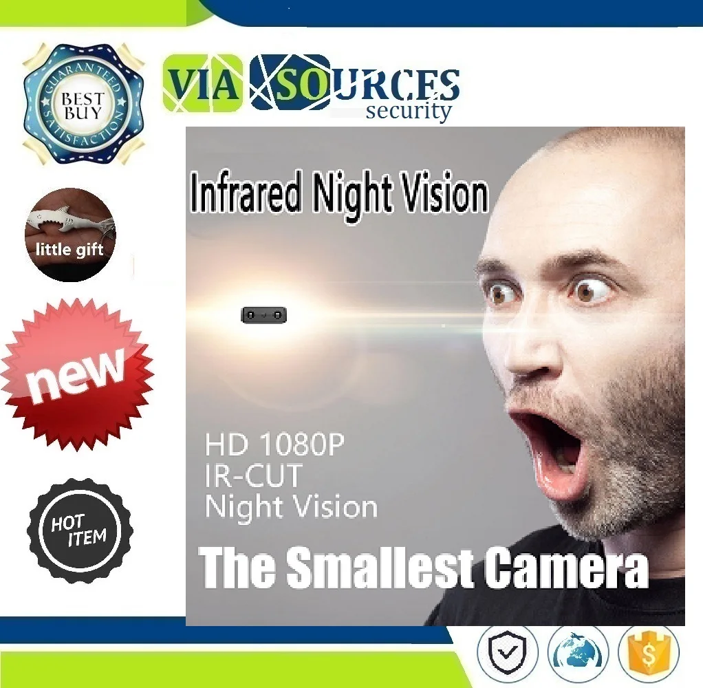 Smallest 1080P Full HD Camcorder Infrared Night Vision gizli kamera Micro Cam Motion Detection DV Tiny Mini Camera
Smallest 1080P Full HD Camcorder Infrared Night Vision gizli kamera Micro Cam Motion Detection DV Tiny Mini Camera
