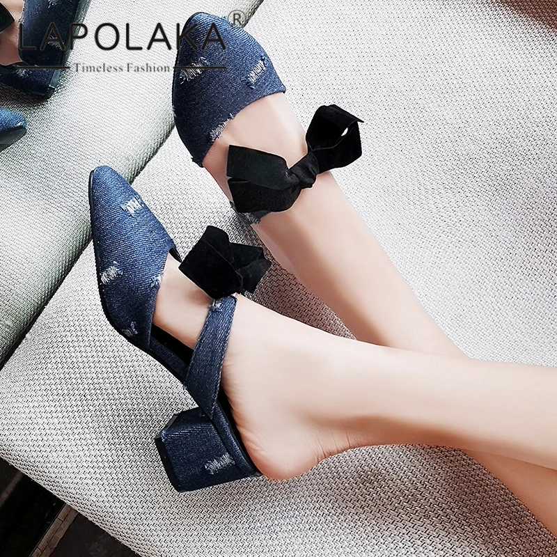 Lapolaka Hot Sale 2019 New Brand Chunky Heels Mules Pumps Shoes Woman slip-on Summer Denim Pumps Woman Shoes
Lapolaka Hot Sale 2019 New Brand Chunky Heels Mules Pumps Shoes Woman slip-on Summer Denim Pumps Woman Shoes