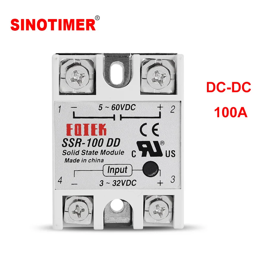 SSR100A DC Control DC Single Phase Solid State Module Relay for Temperature Controller
SSR100A DC Control DC Single Phase Solid State Module Relay for Temperature Controller