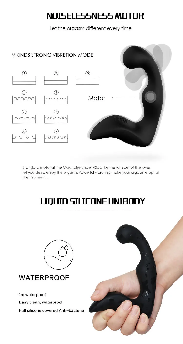 Remote Control 9 Speed Prostate Massager USB Charging Strapon For Men Anal Vibrator Sex Toys For Men Women adult Plugs Products