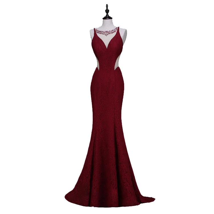 Wine Red Long Elegant Mermaid Evening Dresses 2019 Sexy Party Vestidos De Festa Beads Tulle Lace Black Prom Dresses
Wine Red Long Elegant Mermaid Evening Dresses 2019 Sexy Party Vestidos De Festa Beads Tulle Lace Black Prom Dresses