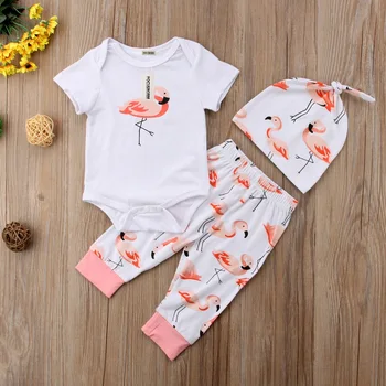 Flamingos Print Baby Girl Clothes Romper Bodysuit Long Pants Hat Outfits Set Baby Girl Short Sleeve Set White
Flamingos Print Baby Girl Clothes Romper Bodysuit Long Pants Hat Outfits Set Baby Girl Short Sleeve Set White