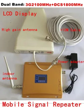 LCD !Dual Band 3G 2100MHZ & DCS 1800mhz Signal Booster 3G Repeater DCS amplifier +indoor outdoor antenna +10M Cable Full Set
LCD !Dual Band 3G 2100MHZ & DCS 1800mhz Signal Booster 3G Repeater DCS amplifier +indoor outdoor antenna +10M Cable Full Set