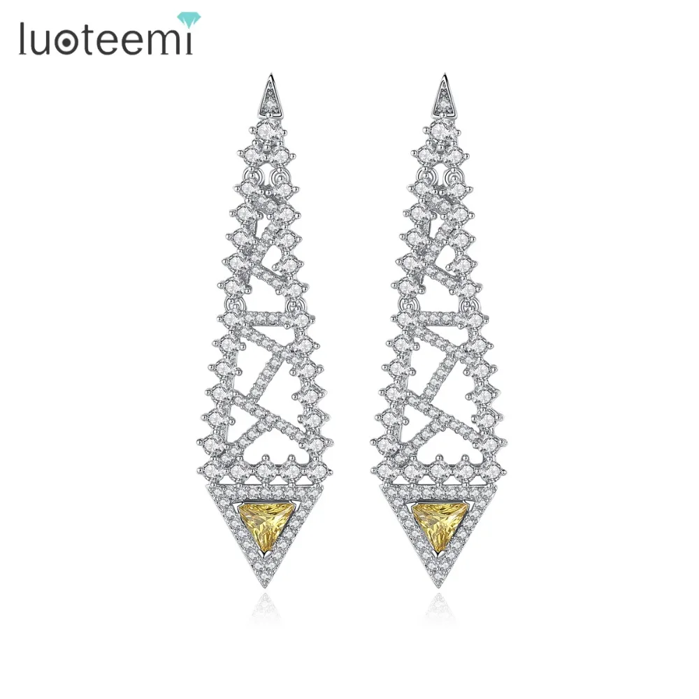 LUOTEEMI Geometric Shape Luxury Classic Bride Drop Earrings High Quality White Gold Color Cubic Zirconia Noble LadiesJewelry 
LUOTEEMI Geometric Shape Luxury Classic Bride Drop Earrings High Quality White Gold Color Cubic Zirconia Noble LadiesJewelry