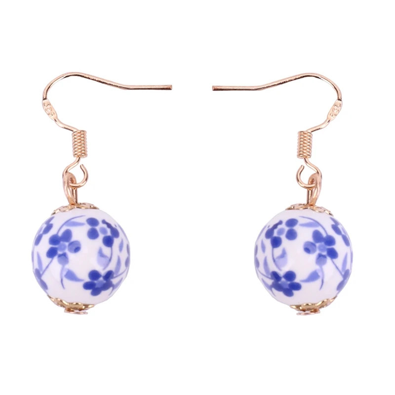 Original Cute Hand-painted 12MM Ceramic Blue & White Flowers Porcelain Beads Carved Earrings Ethnic Jewelry
Original Cute Hand-painted 12MM Ceramic Blue & White Flowers Porcelain Beads Carved Earrings Ethnic Jewelry