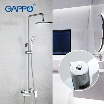 GAPPO Shower System Wall Mounted Rainfall Shower Faucet Single Handle Cold Hot Water Bathroom Shower Set Waterfall Jets Spout
GAPPO Shower System Wall Mounted Rainfall Shower Faucet Single Handle Cold Hot Water Bathroom Shower Set Waterfall Jets Spout