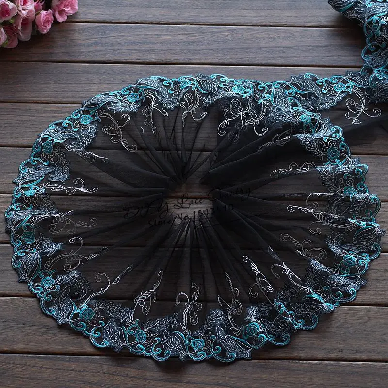 Free shipping 2yards/lot 21cm wide Embroidered Tulle Lace trim mesh lace trim~Black + Blue~beautiful~
Free shipping 2yards/lot 21cm wide Embroidered Tulle Lace trim mesh lace trim~Black + Blue~beautiful~