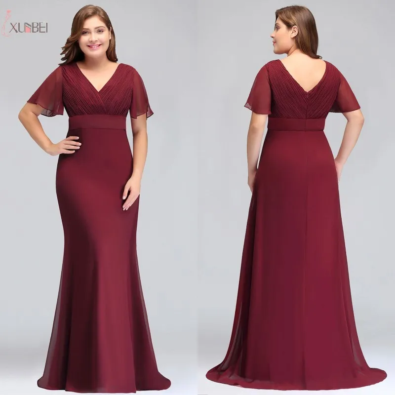 2019 Chiffon Mermaid Plus Size Long Mother Of The Bride Dresses V Neck Short Sleeve Wedding Formal Party Gown
2019 Chiffon Mermaid Plus Size Long Mother Of The Bride Dresses V Neck Short Sleeve Wedding Formal Party Gown