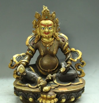 10"Old Tibet Buddhism Bronze Gild Lotus Wealth God Yellow Jambhala buddha Statue
10"Old Tibet Buddhism Bronze Gild Lotus Wealth God Yellow Jambhala buddha Statue