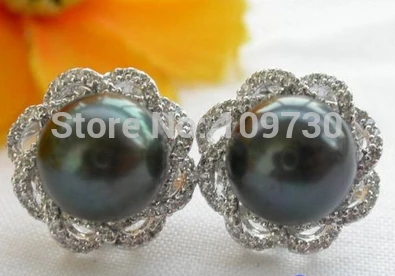 ry00338 New Style A+11MM black ROUND PEARL mount 925SILVER Earring A0422 -Top quality free shipping
ry00338 New Style A+11MM black ROUND PEARL mount 925SILVER Earring A0422 -Top quality free shipping