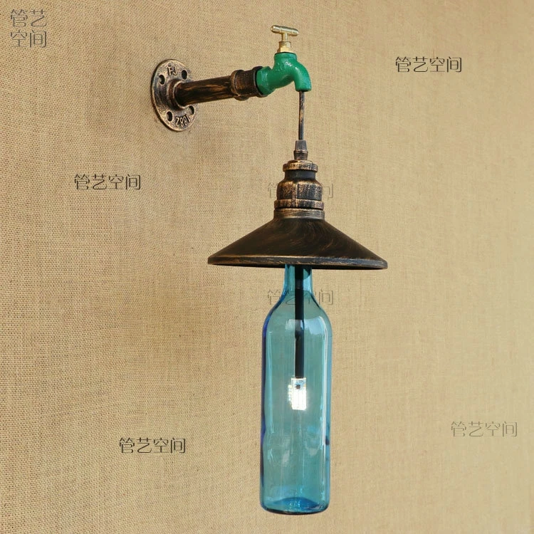 wind cafe restaurant wine bottle iron art RETRO bedroom with small lampshade aisle decorative water wall lamp
wind cafe restaurant wine bottle iron art RETRO bedroom with small lampshade aisle decorative water wall lamp