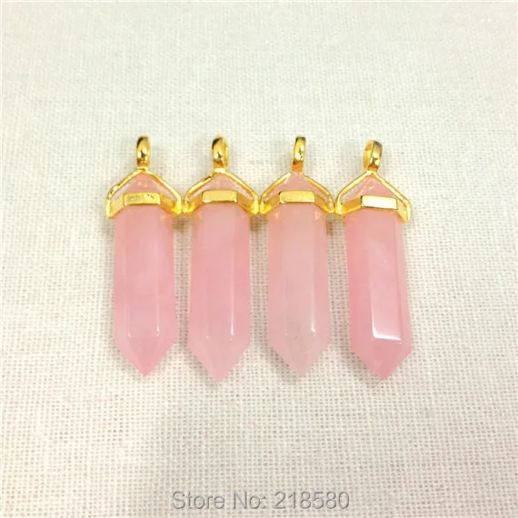 H-PP30 Healing Crystal Rose Pink Quartz Point Pendant with Silver Bail or Gold Bail
H-PP30 Healing Crystal Rose Pink Quartz Point Pendant with Silver Bail or Gold Bail