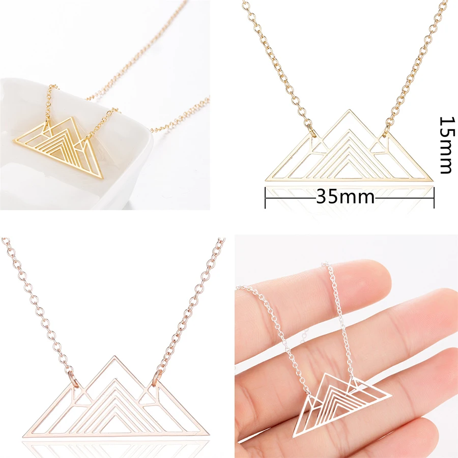 Triangle Necklace Mountain Women Stainless Steel Necklaces 2018 Trendy Art Deco Charm Geometric Necklaces Long Chain Chokers
Triangle Necklace Mountain Women Stainless Steel Necklaces 2018 Trendy Art Deco Charm Geometric Necklaces Long Chain Chokers