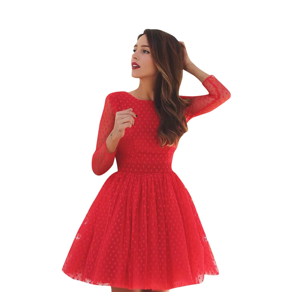 JAYCOSIN Women Dress Solid Color Dot Round Neck Long Sleeve Backless Dinner Evening Party Mini Dress Womens Clothes
JAYCOSIN Women Dress Solid Color Dot Round Neck Long Sleeve Backless Dinner Evening Party Mini Dress Womens Clothes