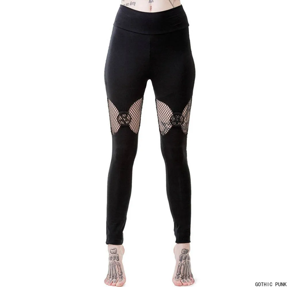 Women Gothic Black Pentagram Spring Summer Leggings Chic Cool Punk Style Thin Plain Hollow Patchwork Female Pants Legging
Women Gothic Black Pentagram Spring Summer Leggings Chic Cool Punk Style Thin Plain Hollow Patchwork Female Pants Legging