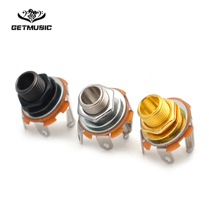 Gold/Black/Chrome 1/4"Mono Input Jack Plug Socket For Electric Guitar Bass,Guitar Pickup output jack Plug Socket 6.35 
Gold/Black/Chrome 1/4"Mono Input Jack Plug Socket For Electric Guitar Bass,Guitar Pickup output jack Plug Socket 6.35