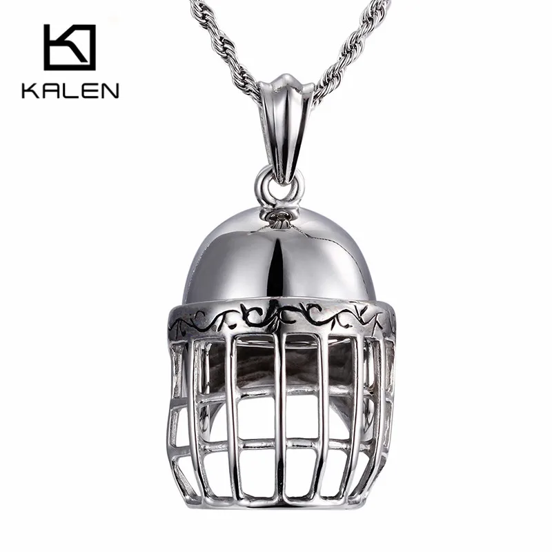 Image 2016 New 316 Stainless Steel Fencing Mask Pendant Necklace Fashion Rock Accessory Jewelry Long Chain Necklace Men Boyfriend Gift