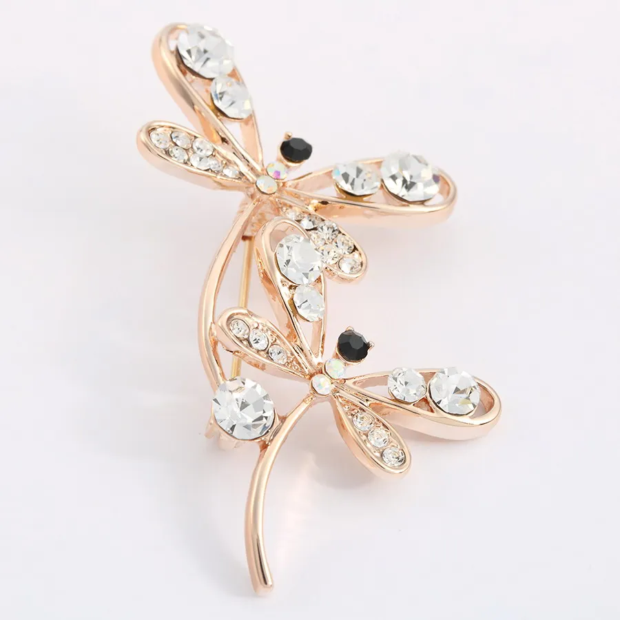 New Fashion Two Dragonfly Brooch and Pins Zircon Crystal Gold Color Brooch Corsage Jewelry Party Gifts
New Fashion Two Dragonfly Brooch and Pins Zircon Crystal Gold Color Brooch Corsage Jewelry Party Gifts