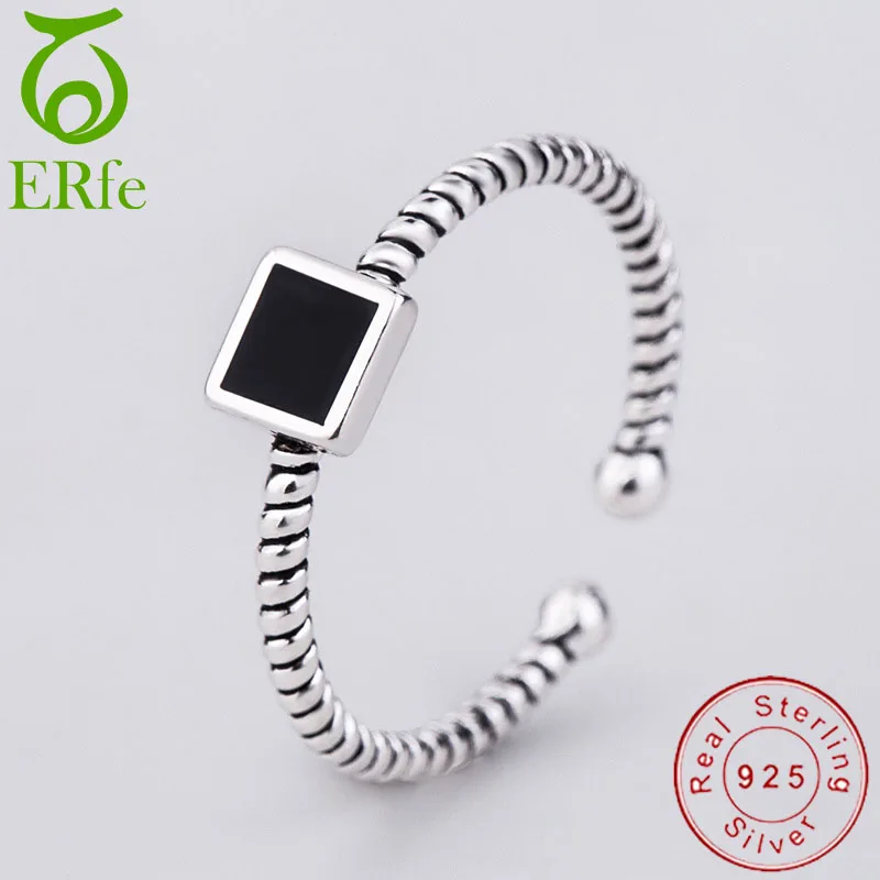 Korean Simple Black Square Ring Women Classic Geometric Element Resizable Thin 925 Sterling Silver Rings Alliance Femme SR005
Korean Simple Black Square Ring Women Classic Geometric Element Resizable Thin 925 Sterling Silver Rings Alliance Femme SR005