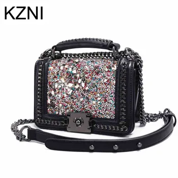 KZNI Leather Rivet Crossbody Bag with Chain Luxury Crystals 2019 Women Evening Bags Designer Purses and Handbags Pochette 008
KZNI Leather Rivet Crossbody Bag with Chain Luxury Crystals 2019 Women Evening Bags Designer Purses and Handbags Pochette 008