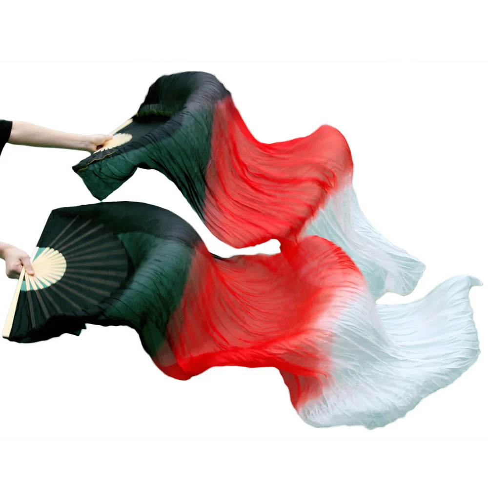 2018 female high quality Chinese silk veils dance fans Pair of belly dancing fans cheap hot sale black+red +white
2018 female high quality Chinese silk veils dance fans Pair of belly dancing fans cheap hot sale black+red +white