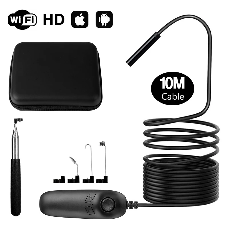Y12 10m Semi-rigid cable wifi inspection camera endoscope waterproof smartphone camera wireless borescope HD1200p black gift box
Y12 10m Semi-rigid cable wifi inspection camera endoscope waterproof smartphone camera wireless borescope HD1200p black gift box