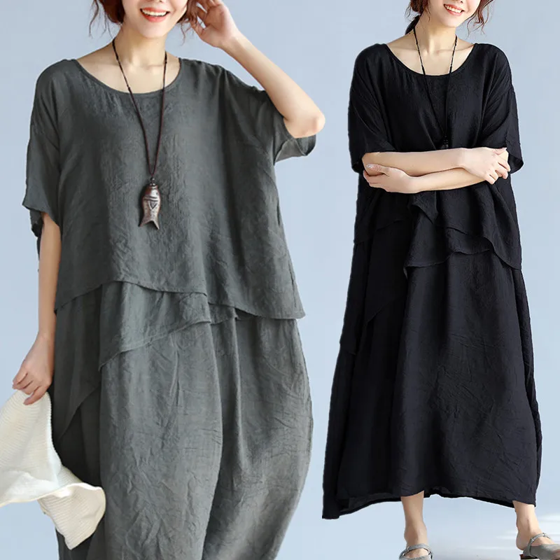 Plus Size 4XL 2018 Summer Women Fashion Vintage Cotton Linen Tops Ladies Female Large Big Long Loose Ruffles Dresses Vestidos
Plus Size 4XL 2018 Summer Women Fashion Vintage Cotton Linen Tops Ladies Female Large Big Long Loose Ruffles Dresses Vestidos