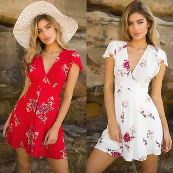 2019 New Summer Women Short Sleeve Mini Dress Casual Party Evening V Neck High Waist Chiffon Short Mini Dresses
2019 New Summer Women Short Sleeve Mini Dress Casual Party Evening V Neck High Waist Chiffon Short Mini Dresses