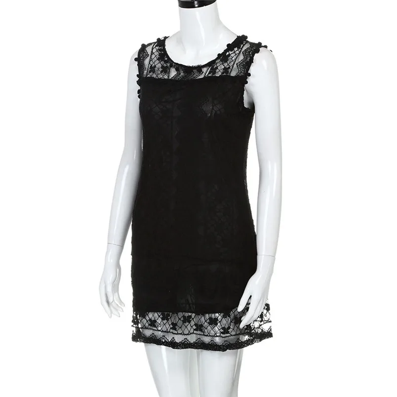 Sleeveless summer dress Casual Lace dress female loose dress women beach dress white dress vestidos wholesales 40JY26 (4)