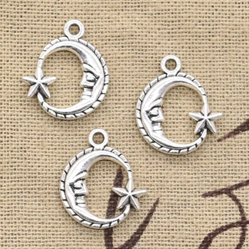 25pcs Charms Moon Star 19x16mm Antique Silver Color Pendants DIY Necklace Crafts Making Findings Handmade Tibetan Jewelry
25pcs Charms Moon Star 19x16mm Antique Silver Color Pendants DIY Necklace Crafts Making Findings Handmade Tibetan Jewelry