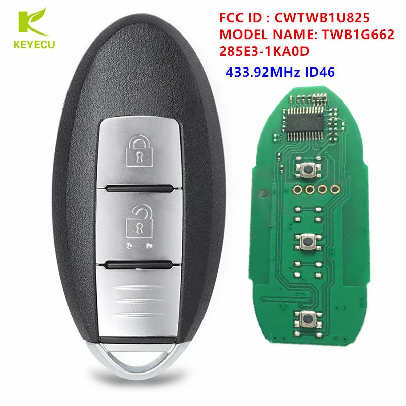 KEYECU Replacement Smart Remote Transmitter Key Fob 433.92MHz ID46 for Nissan Micra Juke Note Leaf Cube CWTWB1U825 TWB1G662
KEYECU Replacement Smart Remote Transmitter Key Fob 433.92MHz ID46 for Nissan Micra Juke Note Leaf Cube CWTWB1U825 TWB1G662