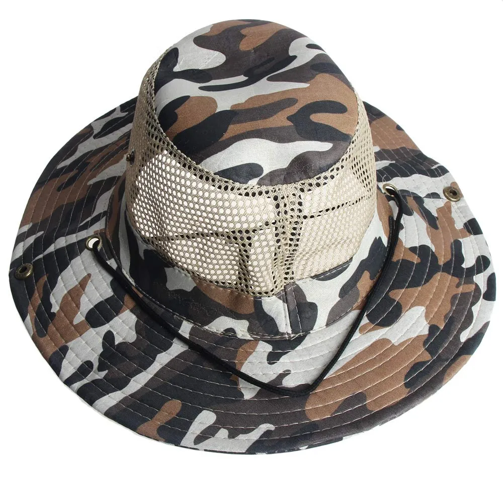 Outdoor Mesh Sunshade Fishing Bucket Hat Cap Outdoor camouflage fishing hat fisherman hat desert camouflage Fishing cap A30611
Outdoor Mesh Sunshade Fishing Bucket Hat Cap Outdoor camouflage fishing hat fisherman hat desert camouflage Fishing cap A30611