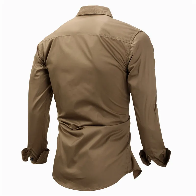 Fredd Marshall Brand Cotton Solid Color Denim Shirts with Pockets Long Sleeve Male Causual Shirt Camisa Masculina Plus Size (2)