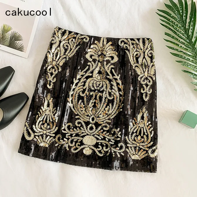 Cakucool Women Retro Gold Sequined Short Skirt Vintage Beading Pencil Skirt High Waist Florals White Silm Party Mini Skirts
Cakucool Women Retro Gold Sequined Short Skirt Vintage Beading Pencil Skirt High Waist Florals White Silm Party Mini Skirts
